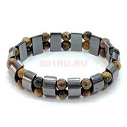 Браслет из гематита (M-242) и тигрового глаза 12 шт/упаковка