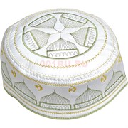 Тюбетейка зеленый рисунок на белом фоне 20 шт/упаковка