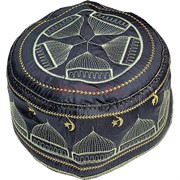 Тюбетейка зеленый рисунок на черном фоне 20 шт/упаковка