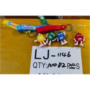 Брелок резиновый конфеты M&M's с браслетом 12 шт/упаковка (LJ-1146)