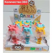 Вентилятор ручной двойной (3392) бульдог Animal 18 шт/упаковка