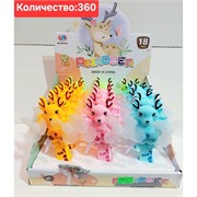 Вентилятор ручной двойной (3393) олень Reindeer 18 шт/упаковка