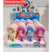 Вентилятор ручной (3389) Котик 24 шт/упаковка