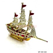 Шкатулка со стразами (1698) корабль парусник