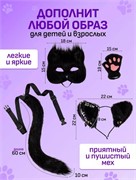 Набор кошечки черный из 4 предметов (маска, ободок ушки, хвост)