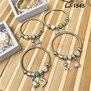 Браслет Pandora (LJ-1545) с шармами в прозрачном органайзере 12 шт/упаковка