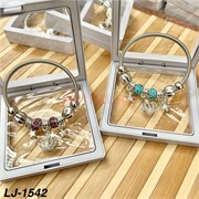 Браслет Pandora (LJ-1542) с шармами в прозрачном органайзере 12 шт/упаковка