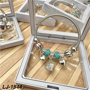 Браслет Pandora (LJ-1544) с шармами в прозрачном органайзере 12 шт/упаковка