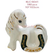 Лошадка с подковой (KLC-6041) символ 2026 года из фарфора