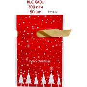 Пакет пластиковый новогодний 17x12 см 50 шт/упаковка (KLC-6431)