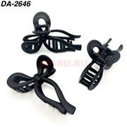 Краб для волос черный (DA-2646) пластмассовый 12 шт/упаковка