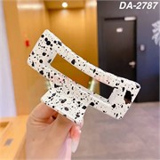 Краб для волос белый в черную крапинку (DA-2787) пластмассовый 12 шт/упаковка Краб для волос белый в черную крапинку (DA-2787) пластмассовый 12 шт/упаковка