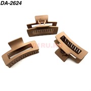 Краб для волос светло-коричневый (DA-2624) пластмассовый 12 шт/упаковка