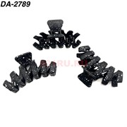 Краб для волос черный в белую крапинку (DA-2789) пластмассовый 12 шт/упаковка Краб для волос черный в белую крапинку (DA-2789) пластмассовый 12 шт/упаковка