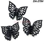 Краб для волос бабочка (DA-2784) черный пластмассовый 12 шт/упаковка