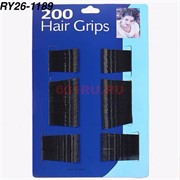 Заколки невидимки для волос (RY26-1189) черные металлические 12 листов/упаковка (200 шт/лист) Заколки невидимки для волос (RY26-1189) черные металлические 12 листов/упаковка (200 шт/лист)