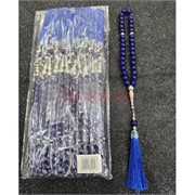 Четки стеклянные 33 бусины (CK-940E) цвет синий 8 мм 12 шт/упаковка