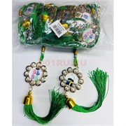 Амулет мусульманский (KN-G34) Кааба со стразами и зелеными нитками 12 шт/упаковка