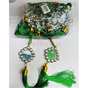 Амулет мусульманский (KN-G30) со стразами и зелеными нитками 12 шт/упаковка