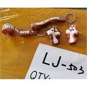 Брелок резиновый (LJ-503) хомяки бурундуки с браслетом 120 шт/блок