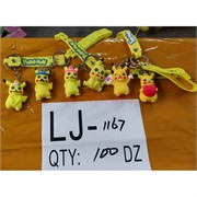 Брелок резиновый (LJ-1167) покемоны пикачу с браслетом 120 шт/блок