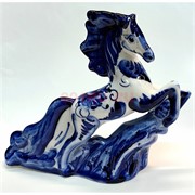 Конь гжель синяя Валет 16 см высота