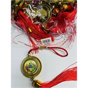 Подвеска православная (KN-E55) круглая крутящаяся с красными нитками 12 шт/упаковка