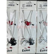 Подвеска кулон магнитная (BS-2732) кошечки черные и белые 12 пар/упаковка