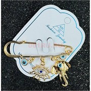 Булавка со стразами (BP-3075) от сглаза 12 шт/упаковка