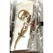 Брелок со стразами (1056) ящерица с карабином 12 шт/упаковка