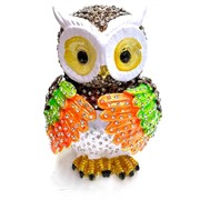 Шкатулка со стразами Сова (QF-9225) металлическая