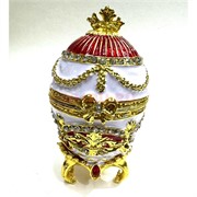 Яйцо шкатулка со стразами (QF-8865) на ножках металлическая