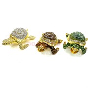 Шкатулка со стразами Черепаха морская (QF-8962) металлическая