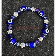 Браслет от сглаза (BR-234E) стекло синий с ладошкой 12 шт/упаковка