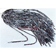 Нитка бусин гематит 6 мм под серебро в виде квадрата 40 см 66 бусин