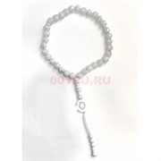 Четки мусульманские (CK-640C) 33 бусины белые пластмассовые 32 см 12 шт/упаковка