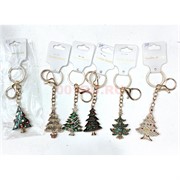 Брелок со стразами (B-27) новогодний Елка 12 шт/упаковка