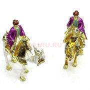 Шкатулка со стразами (QF-2641) «верблюд и наездник» металлическая