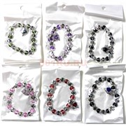 Браслет (J-108) с бусинами и подвеской сердце 12 шт/упаковка