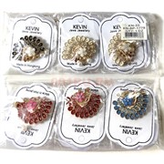 Брошь (BP-1778) металлическая Павлин со стразами 12 шт/упаковка