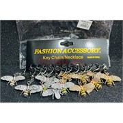 Брелок металлический (KY-B177) пчела со стразами 12 штук/упаковка