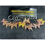 Брелок металлический (KY-B103) бабочка со стразами 12 штук/упаковка