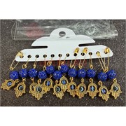 Булавка амулет «ладошка сглаз с бусиной шамбала цвет бронза» 12 шт/упаковка