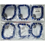 Браслет от сглаза (BR-514) синий стекло и металл 12 шт/упаковка