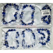 Браслет от сглаза (BR-B13) синий стекло и металл 12 шт/упаковка