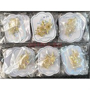 Брошь (B-4) металлическая Цветок на ветке со стразами 12 шт/упаковка