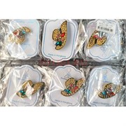 Брошь (B-5) металлическая Шляпка со стразами 12 шт/упаковка