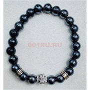Браслет из гематита (BR-5188) с фурнитурой и крестиком 12 шт/упаковка