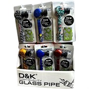 Трубка курительная D&amp;K стеклянная D&amp;K «цветной шарик сетка»