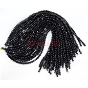 Нитка бусин 6 мм из черного агата полосчатый 69 бусин